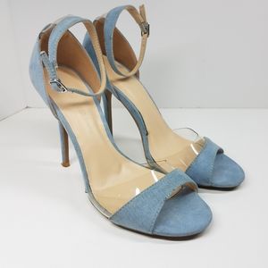 Blue and Clear Stilleto Sexy Strappy Heels